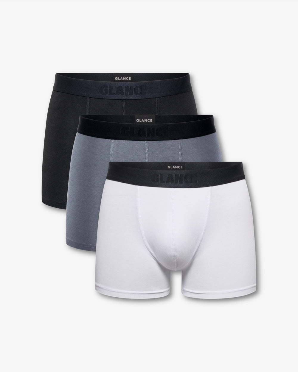 Bambus Boxershorts weiß grau schwarz 3er-Pack von Glance Underwear