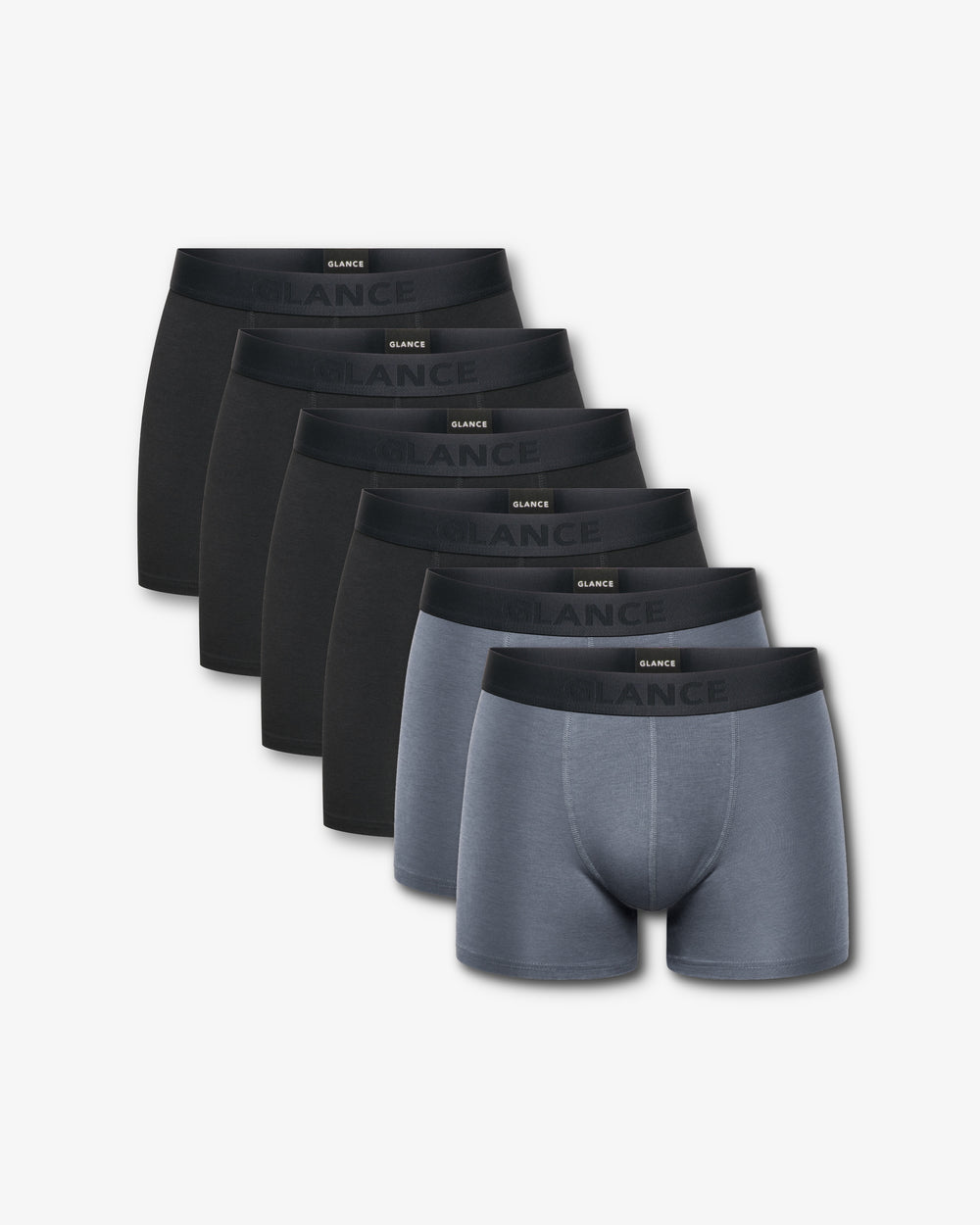 Bambus-Boxershorts Herren im 6er-Pack in Schwarz und Grau
