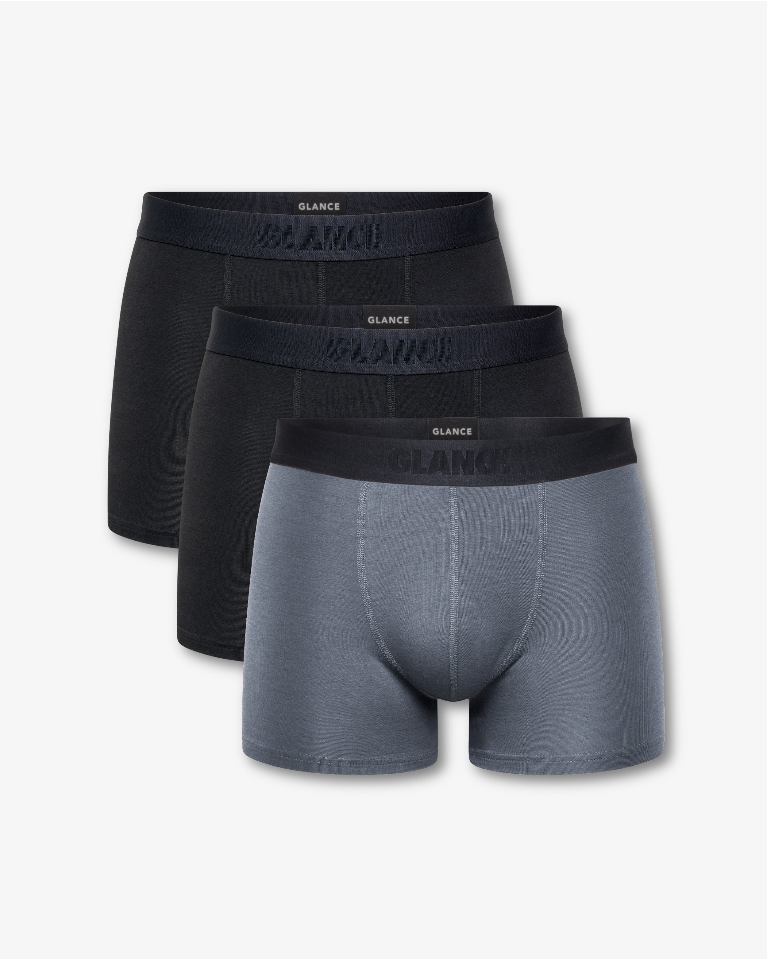 Unterhose für Männer im 3er Pack schwarz, schwarz & grau