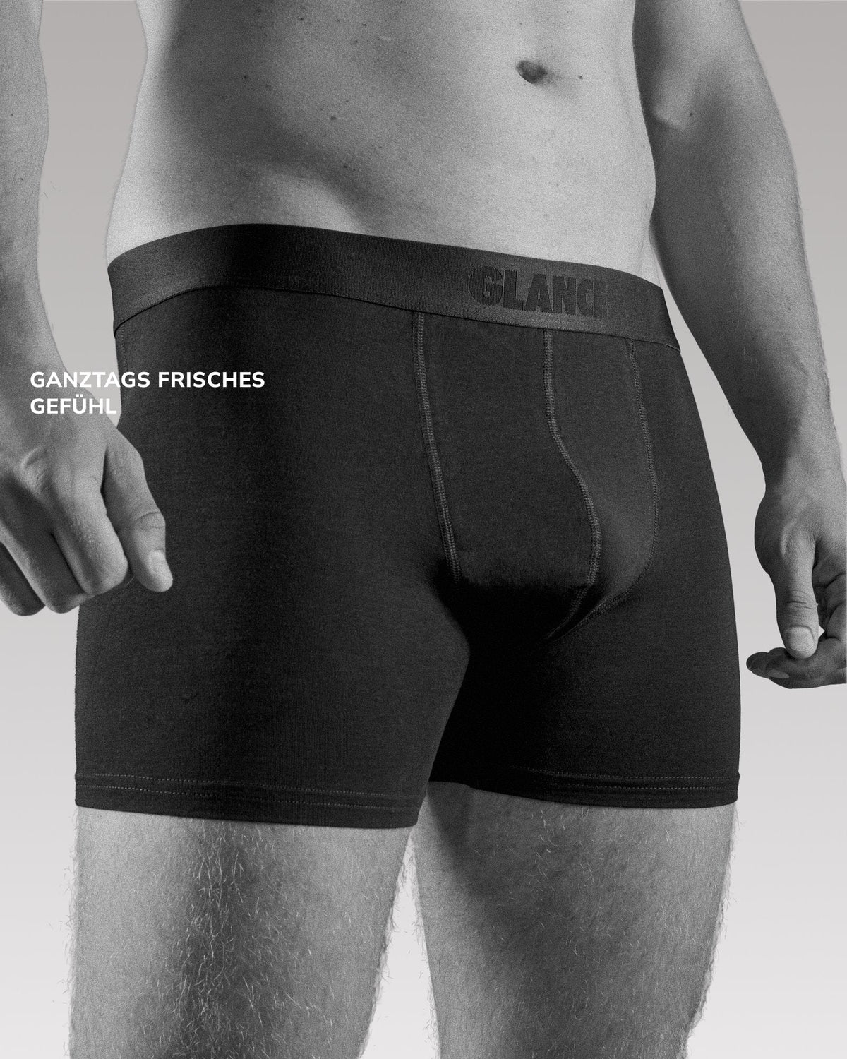 Weiße Bambus-Boxershorts von vorn, ganztags frisches Gefühl