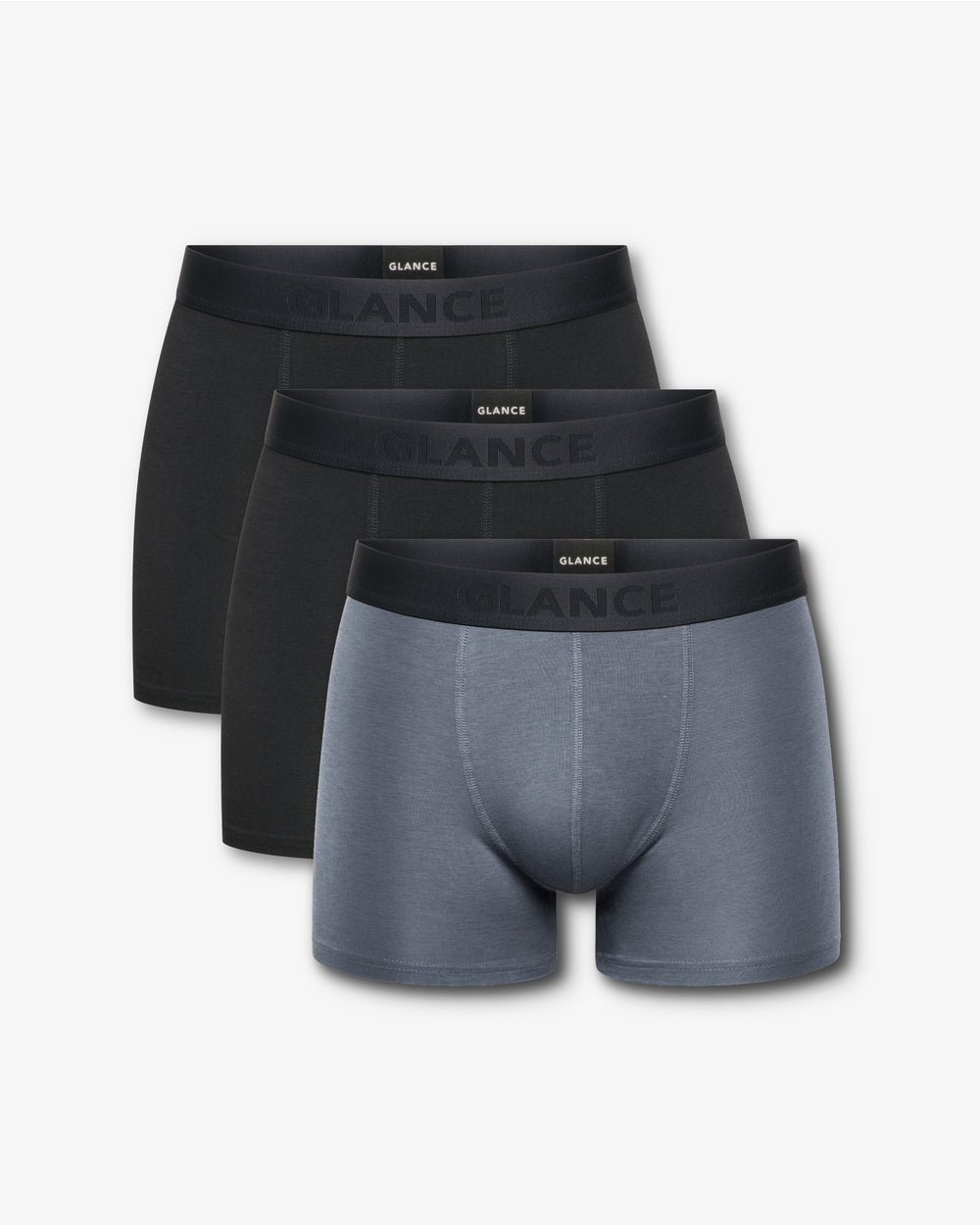 Bambus-Boxershorts Herren im 3er-Pack in Schwarz und Grau